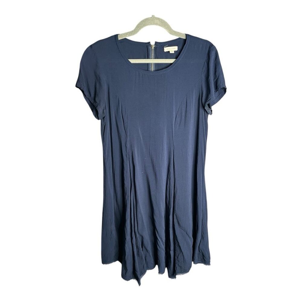 Silence + Noise Navy Blue Short Sleeve Swing Dress Medium